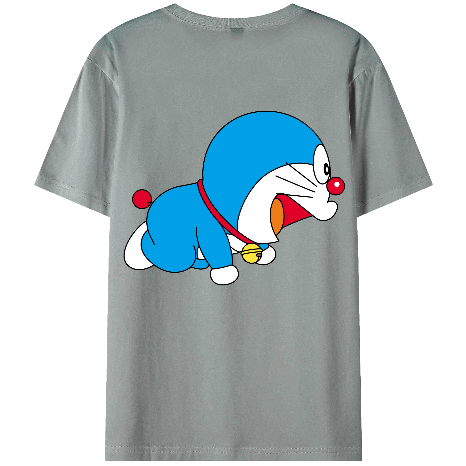 （画像用） ドラえもん Doraemon 綿100％ メンズ半袖Tシャツ（バックプリント） 通気性